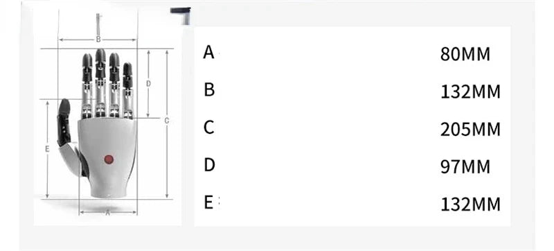 Robotic bionic dexterous hand 6 degrees of freedom replacement