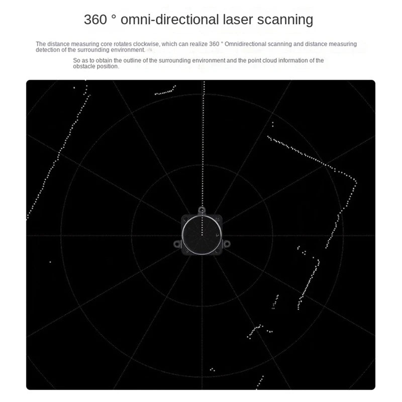 Lidar Sensor Time-Of-Flight Ranging UART Serial Port 360° Omni-Directional