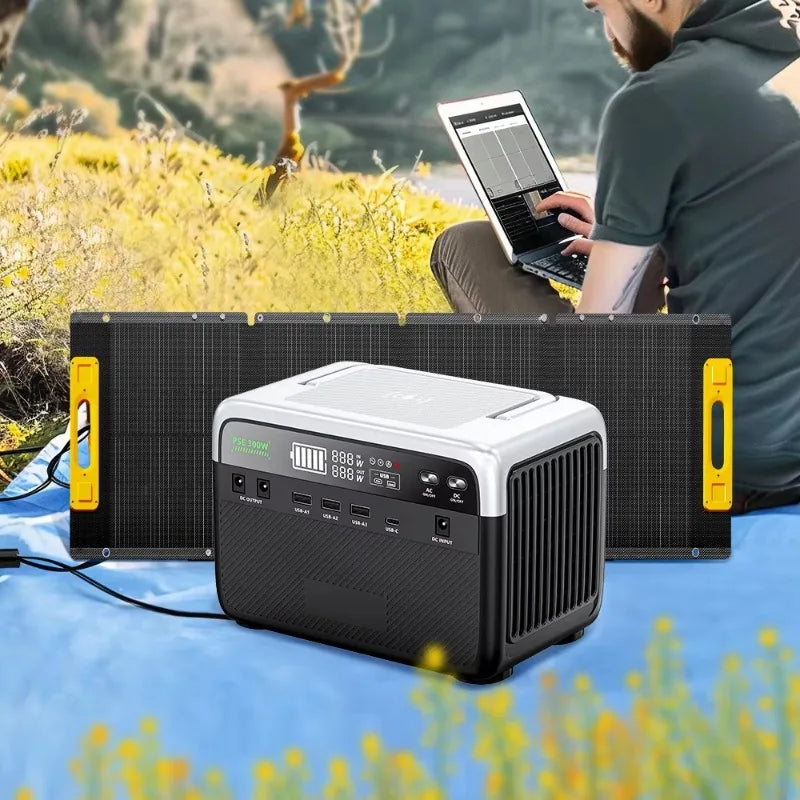 300W Portable Power Station sine wave AC Outlet solar generetor Pure Lithium-ion battery Outdoor Emergency Mobile Power Bank